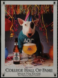 5h0625 BUDWEISER 20x27 advertising poster 1985 wacky dog Spuds MacKenzie, the original party animal!