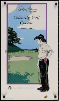 5h0671 CELEBRITY GOLF CLASSIC 15x26 special poster 1992 YMCA tournament, great golfing art!