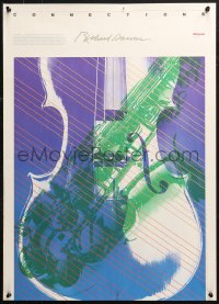 5h0397 CONNECTIONS 20x28 art print 1980s great, colorful close-up art of violin by Danne!