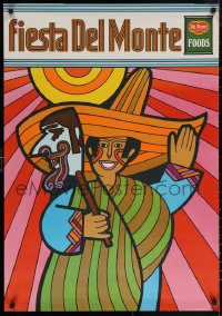 5h0633 DEL MONTE 25x35 advertising poster 1969 great art of man with huge sombrero and mask!