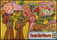 5h0634 DEL MONTE 35x50 advertising poster 1969 Fiesta, great different art of a mariachi band!