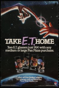 5h0635 E.T. THE EXTRA TERRESTRIAL 20x30 advertising poster 1982 limited edition glasses, Pizza Hut!