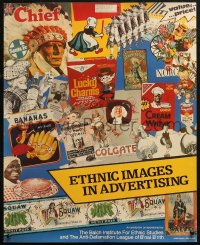 5h0503 ETHNIC IMAGES IN ADVERTISING 19x24 museum/art exhibition 1984 Joan Guerin's ethnic mascots!