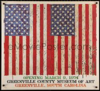 5h0509 GREENVILLE COUNTY MUSEUM OF ART 31x34 museum/art exhibition 1974 Jasper Johns art of flags!