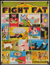5h0705 HOW TO DIET SUCCESSFULLY 22x28 special poster 1970 Or Fifteen Ways To Fight Fat, Kalish!