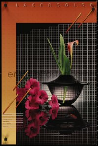5h0643 LASERCOLOR 22x30 advertising poster 1990s orchids and a goldfish by Dick Busher!