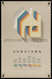 5h0726 LIVING DOWNTOWN 20x31 special poster 1980s Broadway Performance Hall, colorful art of house!