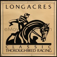 5h0727 LONGACRES CLASSIC THOROUGHBRED RACING 17x17 special poster 1982 horse and jockey!