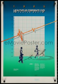 5h0703 HEALTHPLUS CORPORATE CUP 19x28 special poster 1985 running competition, Nancy Gellos art!