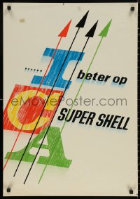 5h0646 SHELL 21x30 Dutch advertising poster 1960s Super Shell Ignition Control Additive!