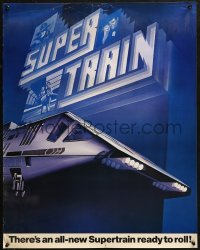 5h0563 SUPERTRAIN tv poster 1979 Don Meredith & Steve Lawrence, great close-up train art!