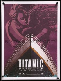 5h0552 TITANIC mini poster R2012 Leonardo DiCaprio & Winslet, Cameron, collide with destiny!