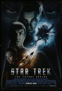 5h1124 STAR TREK IMAX advance DS 1sh 2009 Chis Pine, Zachary Quinto, Zoe Saldana, space battle!