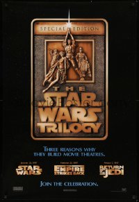 5h1133 STAR WARS TRILOGY 1sh 1997 George Lucas, Empire Strikes Back, Return of the Jedi!