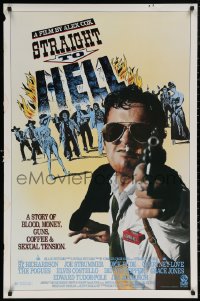 5h1136 STRAIGHT TO HELL 1sh 1987 Alex Cox, a story of blood, money, guns, coffee & sexual tension!