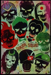 5h1139 SUICIDE SQUAD teaser DS 1sh 2016 Smith, Leto as the Joker, Robbie, Kinnaman, cool art!