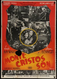 5h0004 SON OF MONTE CRISTO Swedish 1941 Louis Hayward, Joan Bennett, masked avenger, Rohman art!