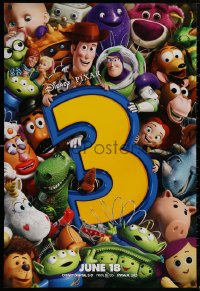 5h1169 TOY STORY 3 advance DS 1sh 2010 Disney & Pixar, great image of Woody, Buzz & cast!