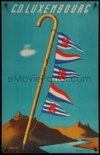 5h0473 G. D. LUXEMBOURG 25x39 Luxembourg travel poster 1950s art of flag and the coat of arms!