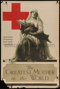 5h0459 GREATEST MOTHER IN THE WORLD 28x42 WWI war poster 1918 Red Cross, Foringer art of nurse!