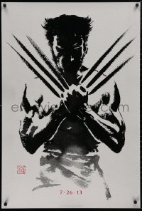 5h1191 WOLVERINE teaser DS 1sh 2013 art of Hugh Jackman in title role by Suren Galadjian!