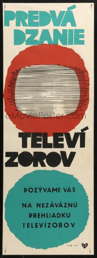 5j0041 PREDVADZANIE TELEVIZOROV 11x29 Czech special poster 1970s invited to a non-binding TV tour!