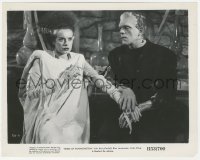 5k0073 BRIDE OF FRANKENSTEIN 8x10.25 still R1953 incredible c/u of Boris Karloff & Elsa Lanchester!