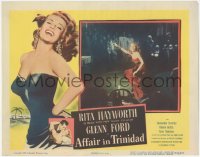 5k0877 AFFAIR IN TRINIDAD LC 1952 sexiest Rita Hayworth performing on stage in low-cut dress!