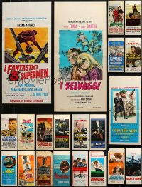 5m0047 LOT OF 23 FORMERLY FOLDED ITALIAN LOCANDINAS 1950s-1970s a variety of cool movie images!