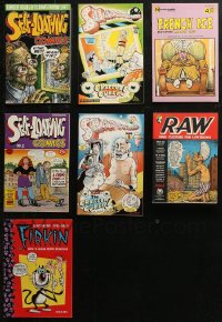 5m0032 LOT OF 7 UNDERGROUND COMIX 1980s-1990s Self-Loathing, Shadowland, French Ice, Raw, Firkin!