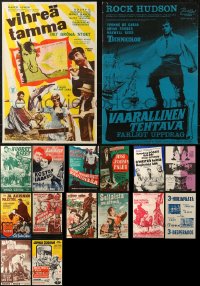 5m0065 LOT OF 18 FORMERLY FOLDED FINNISH POSTERS 1950s-1960s a variety of different movie images!