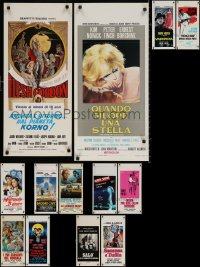 5m0054 LOT OF 13 FORMERLY FOLDED ITALIAN LOCANDINAS 1960s-1980s a variety of movie images!