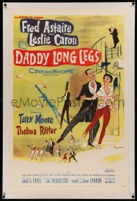 5p0160 DADDY LONG LEGS linen 1sh 1955 wonderful art of Fred Astaire dancing with Leslie Caron!