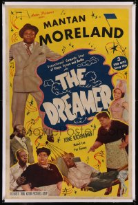 5p0169 DREAMER linen 1sh 1948 Mantan Moreland, sensational comedy star of stage, screen & radio, rare!