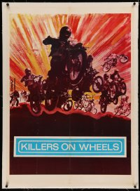 5p0012 KILLERS ON WHEELS linen Lebanese 1975 kung fu bikers, different Lawand motocross art!
