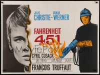 5r0136 FAHRENHEIT 451 British quad 1967 Francois Truffaut, Julie Christie, Oskar Werner, Bradbury!