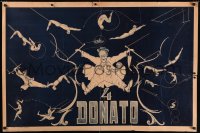 5r0191 4 DONATO 28x42 Ukrainian circus poster 1930s great art of clowns & trapeze performers, rare!