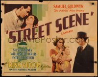 5r0069 STREET SCENE 1/2sh 1931 King Vidor classic, Sylvia Sidney, William Collier Jr., very rare!