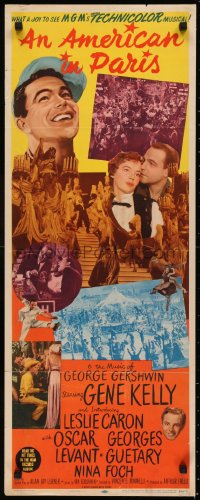 5r0119 AMERICAN IN PARIS insert 1951 different montage of Gene Kelly & Leslie Caron and top cast!
