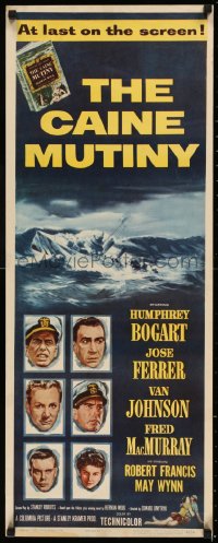 5r0121 CAINE MUTINY insert 1954 art of Humphrey Bogart, Jose Ferrer, Van Johnson & Fred MacMurray!