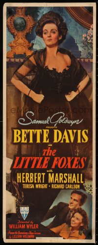 5r0082 LITTLE FOXES insert 1941 Bette Davis, Herbert Marshall, Wright, William Wyler, very rare!