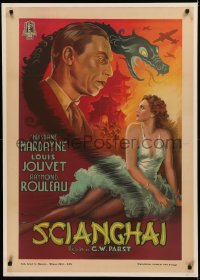 5r0096 SHANGHAI DRAMA Italian 1sh 1941 G.W. Pabst, best Ballester art of sexy woman & dragon, rare!