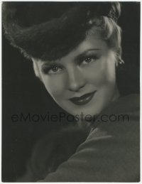 5s0293 CLAIRE TREVOR deluxe 10.5x13.75 still 1939 portrait in fur hat for Stagecoach by D'Gaggeri!
