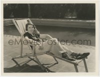 5s0298 COLLEEN MOORE deluxe 10x13 still 1932 MGM portrait lounging by pool by Clarence Sinclair Bull!