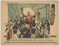 5s0199 BLOOD & SAND LC 1922 huge crowd cheers for matador Rudolph Valentino after bullfight!