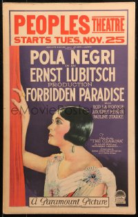 5s0019 FORBIDDEN PARADISE WC 1924 great art of Pola Negri, directed by Ernst Lubitsch, ultra rare!