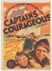 5s0108 CAPTAINS COURAGEOUS mini WC 1937 Spencer Tracy, Freddie Bartholomew, Lionel Barrymore, rare!