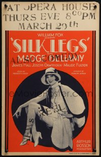 5s0041 SILK LEGS WC 1927 portrait of sexy Madge Bellamy, who sells panty hose, ultra rare!
