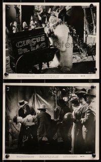 5t1525 7 FACES OF DR. LAO 2 8x10 stills 1964 Tony Randall in makeup as Yeti and cool magic act!