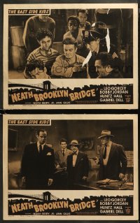 5t0667 'NEATH BROOKLYN BRIDGE 2 LCs R1949 East Side Kids Leo Gorcey & Huntz Hall, Lawrence, O'Brien!